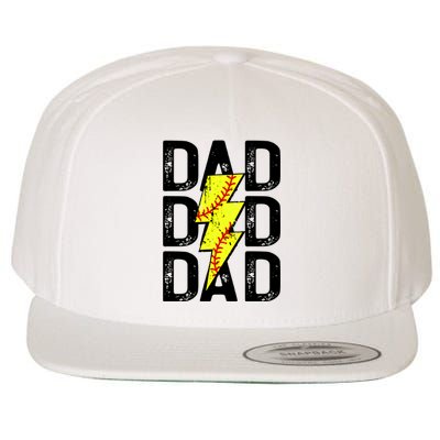 Dad Softball Game Day Wool Snapback Cap