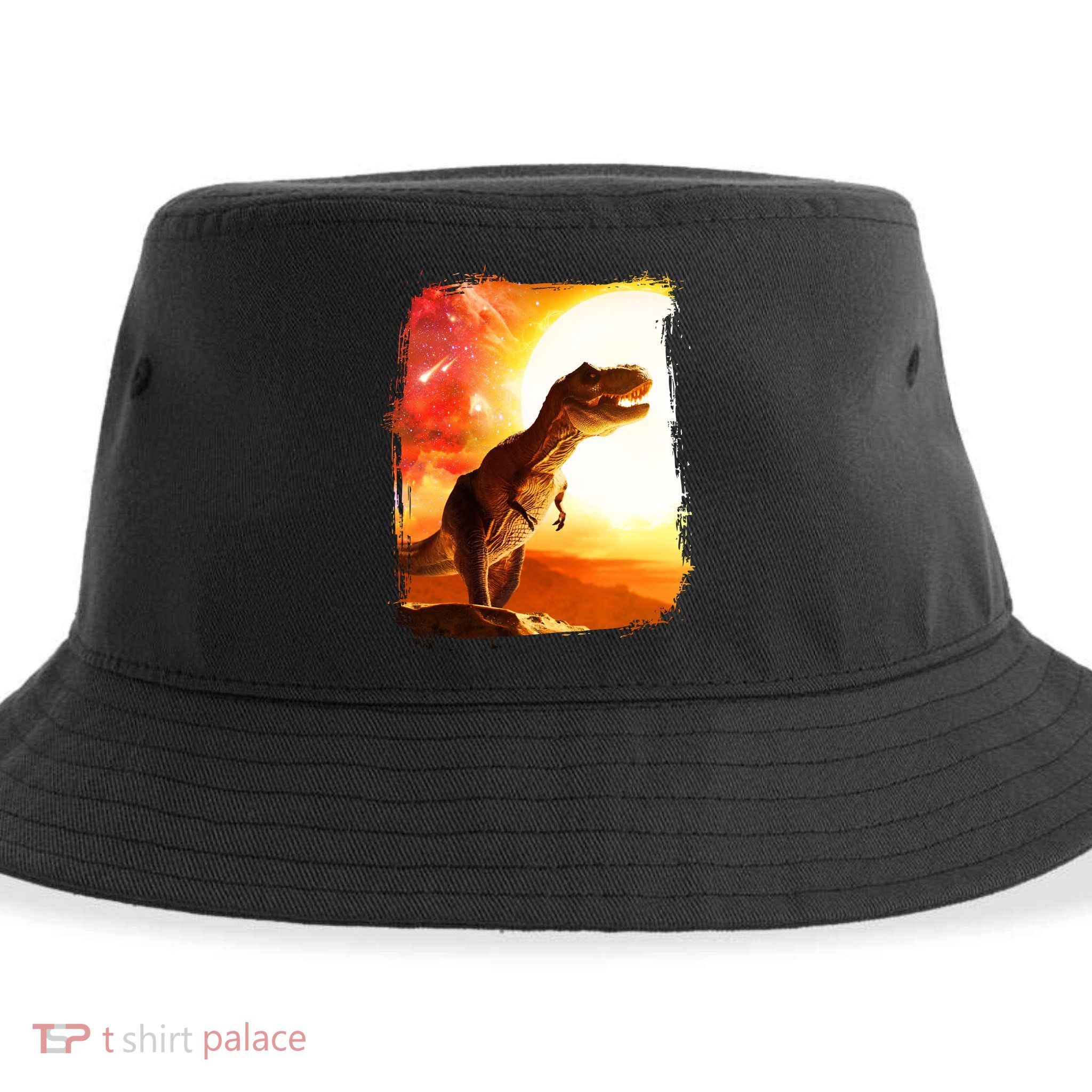 Desert Sun Galaxy Trex Dinosaur Sustainable Bucket Hat