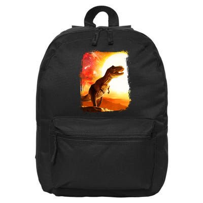 Desert Sun Galaxy Trex Dinosaur 16 in Basic Backpack