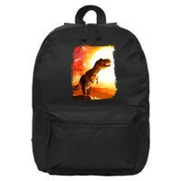 Desert Sun Galaxy Trex Dinosaur 16 in Basic Backpack