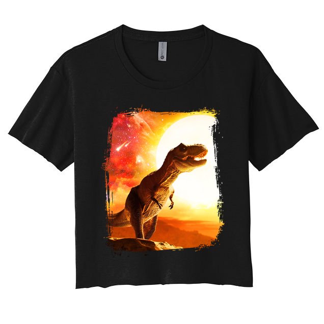 Desert Sun Galaxy Trex Dinosaur Crop Top