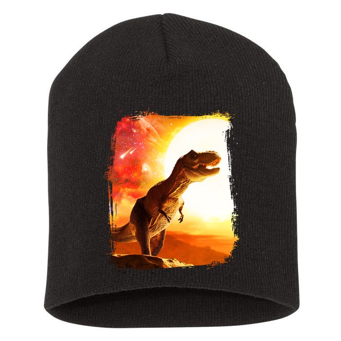 Desert Sun Galaxy Trex Dinosaur Short Acrylic Beanie