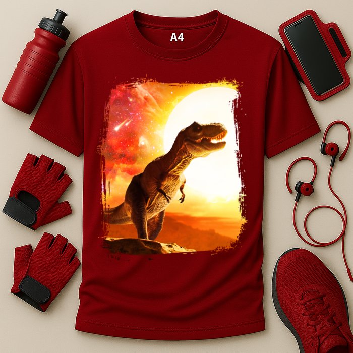 Desert Sun Galaxy Trex Dinosaur Cooling Performance Crew T-Shirt