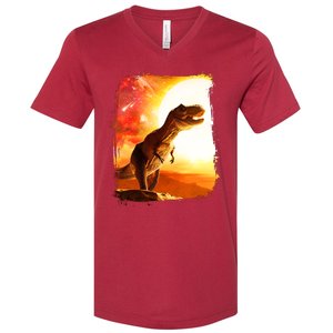 Desert Sun Galaxy Trex Dinosaur V-Neck T-Shirt