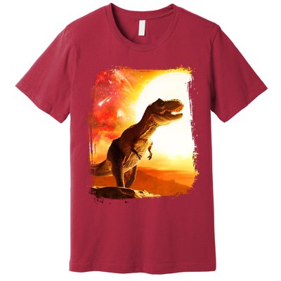Desert Sun Galaxy Trex Dinosaur Premium T-Shirt