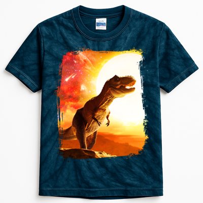 Desert Sun Galaxy Trex Dinosaur Kids Tie-Dye T-Shirt