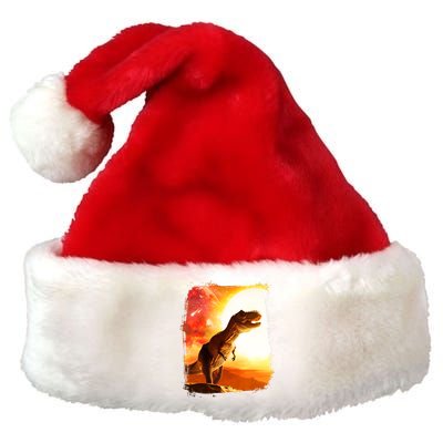 Desert Sun Galaxy Trex Dinosaur Premium Christmas Santa Hat