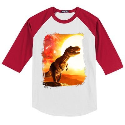 Desert Sun Galaxy Trex Dinosaur Kids Colorblock Raglan Jersey