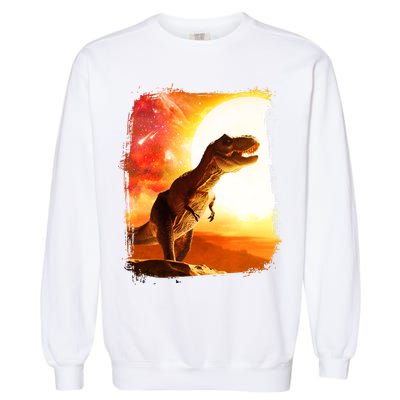Desert Sun Galaxy Trex Dinosaur Garment-Dyed Sweatshirt