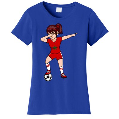 Dabbing Soccer Girl Morocco Jersey Moroccan Football Lovers Gift Women's T-Shirt