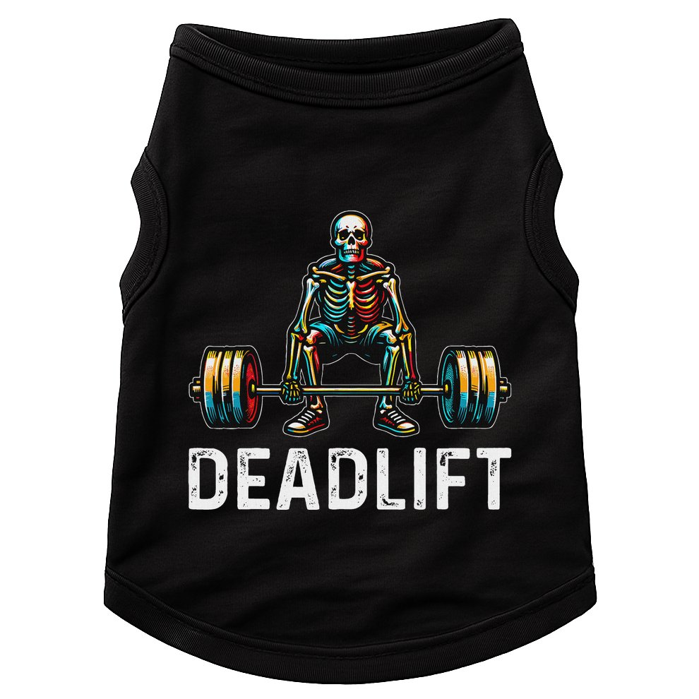 Deadlift Skeleton Gym Fitness Doggie Tank