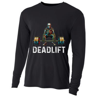 Deadlift Skeleton Gym Fitness Cooling Performance Long Sleeve Crew