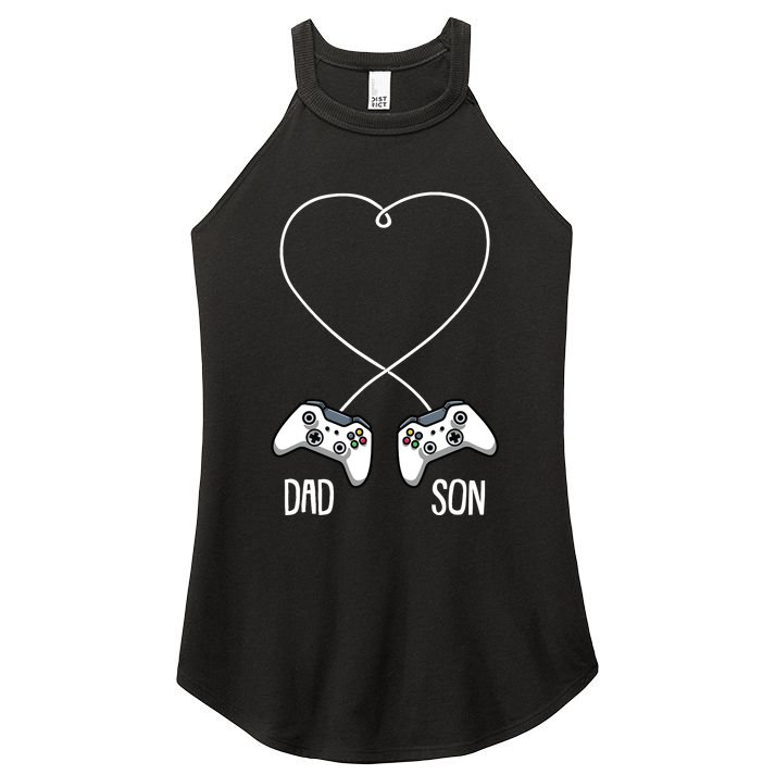 Dad Son Gaming Fathers Day Cool Videogame Matching Gamer Women's Perfect Tri Rocker Tank