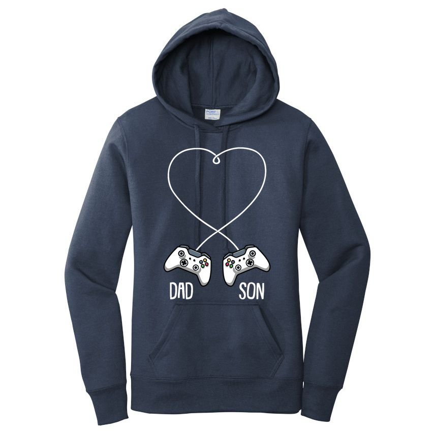 Dad Son Gaming Fathers Day Cool Videogame Matching Gamer Women's Pullover Hoodie