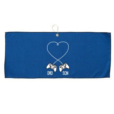 Dad Son Gaming Fathers Day Cool Videogame Matching Gamer Large Microfiber Waffle Golf Towel
