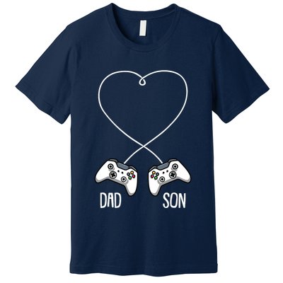 Dad Son Gaming Fathers Day Cool Videogame Matching Gamer Premium T-Shirt