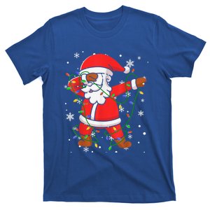 Dabbing Santa Gift For Boys Girls Christmas Tree Lights Gift T-Shirt