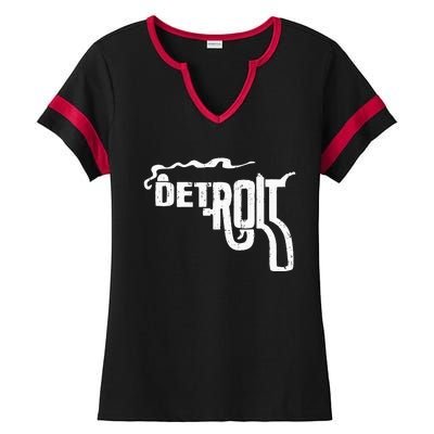 Detroit Smoking Gun Vintage Ladies Halftime Notch Neck Tee