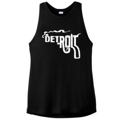 Detroit Smoking Gun Vintage Ladies PosiCharge Tri-Blend Wicking Tank