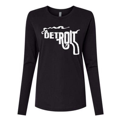 Detroit Smoking Gun Vintage Womens Cotton Relaxed Long Sleeve T-Shirt