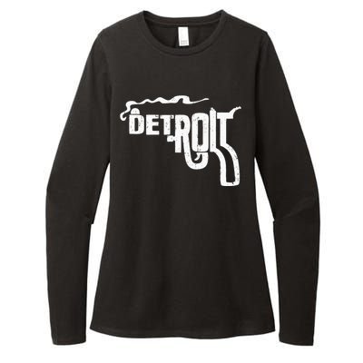 Detroit Smoking Gun Vintage Womens CVC Long Sleeve Shirt