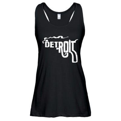 Detroit Smoking Gun Vintage Ladies Essential Flowy Tank