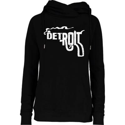 Detroit Smoking Gun Vintage Womens Funnel Neck Pullover Hood