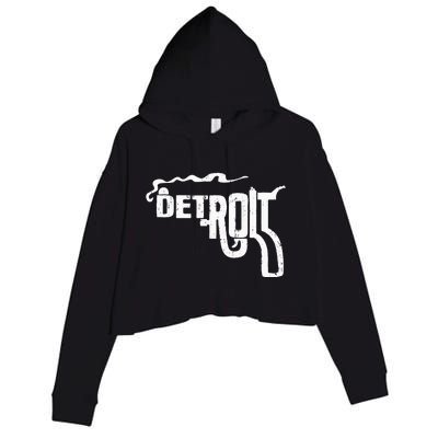 Detroit Smoking Gun Vintage Crop Fleece Hoodie