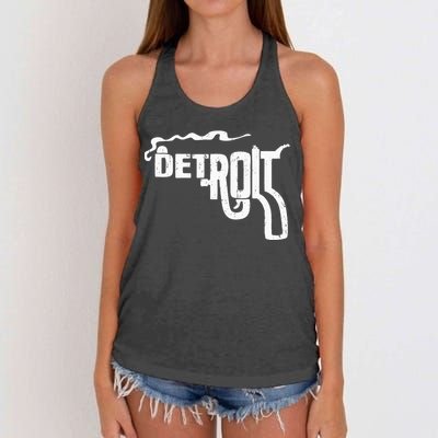 Detroit Smoking Gun Vintage Women's Knotted Racerback Tank