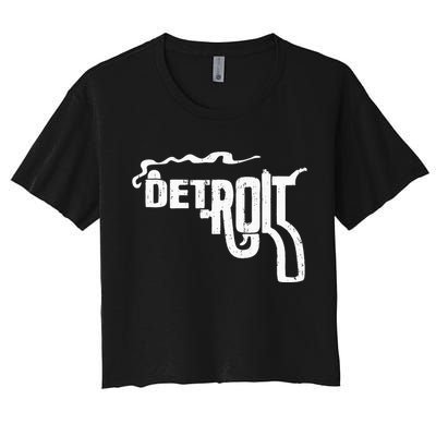 Detroit Smoking Gun Vintage Women's Crop Top Tee