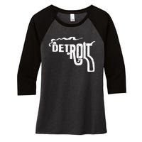 Detroit Smoking Gun Vintage Women's Tri-Blend 3/4-Sleeve Raglan Shirt