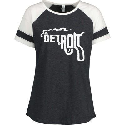 Detroit Smoking Gun Vintage Enza Ladies Jersey Colorblock Tee