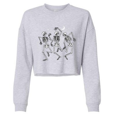 Dancing Skeleton Gothic Goth Spooky Funny Halloween Cropped Pullover Crew