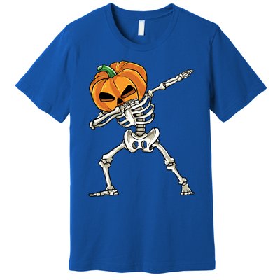 Dabbing Skeleton Gift Pumpkin Dance Pumpkin Dab Halloween Meaningful Gift Premium T-Shirt