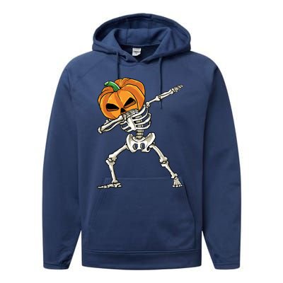 Dabbing Skeleton Gift Pumpkin Dance Pumpkin Dab Halloween Meaningful Gift Performance Fleece Hoodie