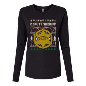 Deputy Sheriff Gift Ugly Christmas Womens Cotton Relaxed Long Sleeve T-Shirt