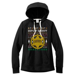 Deputy Sheriff Gift Ugly Christmas Women's Fleece Hoodie