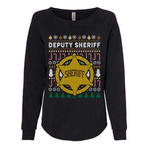 Deputy Sheriff Gift Ugly Christmas Womens California Wash Sweatshirt