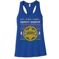 Deputy Sheriff Gift Ugly Christmas Women's Racerback Tank