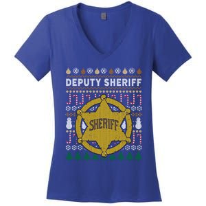 Deputy Sheriff Gift Ugly Christmas Women's V-Neck T-Shirt