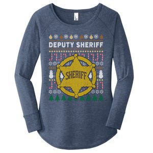 Deputy Sheriff Gift Ugly Christmas Women's Perfect Tri Tunic Long Sleeve Shirt