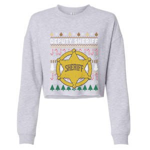 Deputy Sheriff Gift Ugly Christmas Cropped Pullover Crew