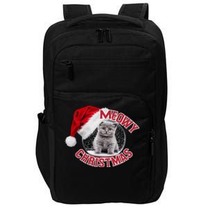 Designer Snow Globe Gray Cat Meowy Christmas Gift Impact Tech Backpack