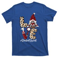 Dental Squad Gnomes Leopard Red Check Plaid Valentines Gnome Gift T-Shirt