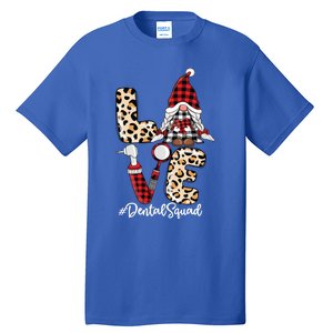 Dental Squad Gnomes Leopard Red Check Plaid Valentines Gnome Gift Tall T-Shirt