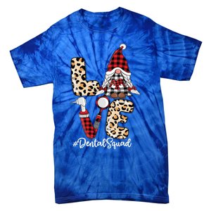 Dental Squad Gnomes Leopard Red Check Plaid Valentines Gnome Gift Tie-Dye T-Shirt