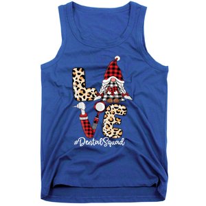 Dental Squad Gnomes Leopard Red Check Plaid Valentines Gnome Gift Tank Top