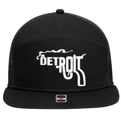 Detroit Smoking Gun Vintage 7 Panel Mesh Trucker Snapback Hat