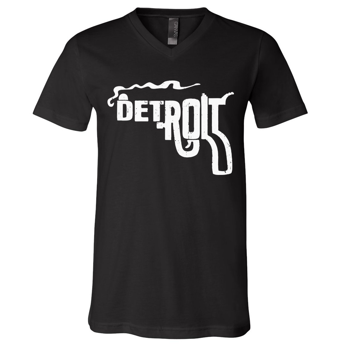 Detroit Smoking Gun Vintage V-Neck T-Shirt