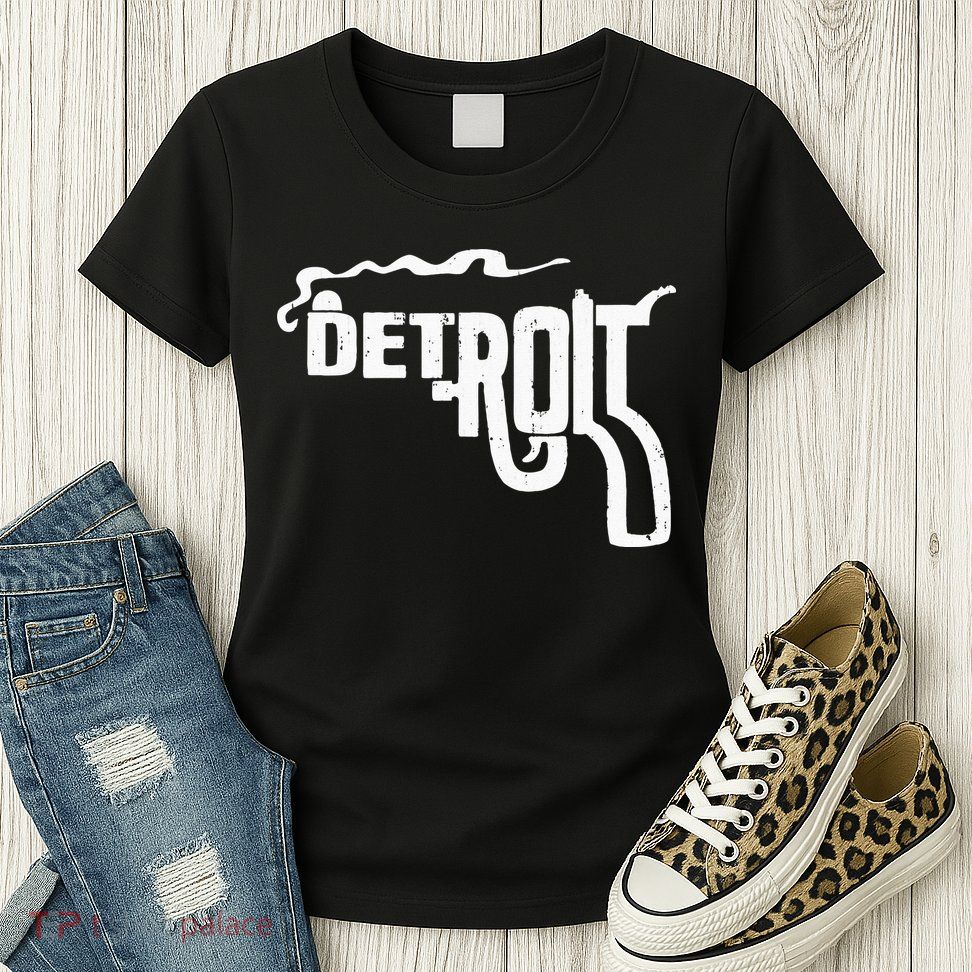 Detroit Smoking Gun Vintage Womens T-Shirt